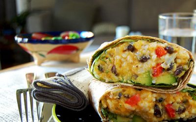 Burritos à la courge et aux haricots noirs