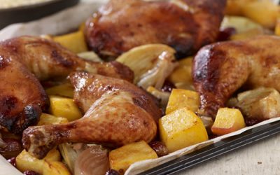 Poulet rôti au rutabaga et aux raisins