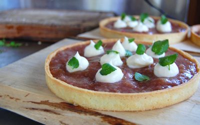 Tarte à la compote de rhubarbe